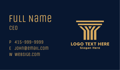 Gold Doric Column Business Card