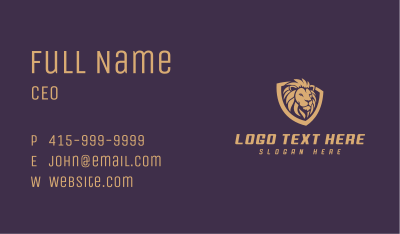 Investment Lion Shield Business Card Image Preview