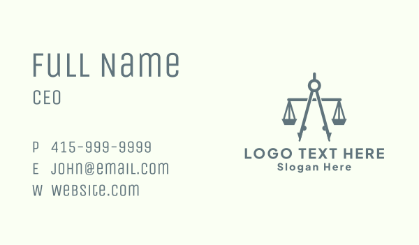Architect Justice Scale Business Card Design Image Preview