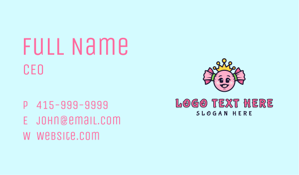 Candy Princess Mascot Business Card Design Image Preview