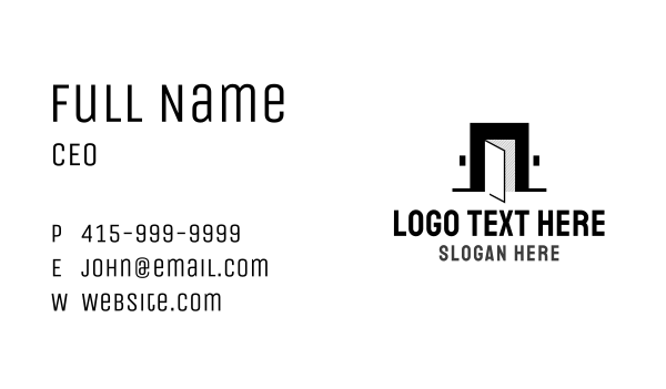 Black Entrance Door Business Card Design Image Preview