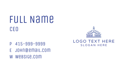 Blue Palace Outline Business Card Image Preview