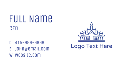 Blue Palace Outline Business Card
