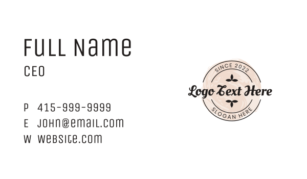 Feminine Emblem Wordmark Business Card Design Image Preview