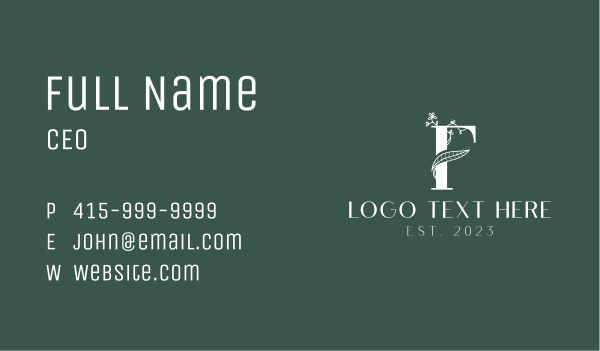 Organic Boutique Letter F Business Card Design Image Preview