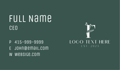 Organic Boutique Letter F Business Card Image Preview