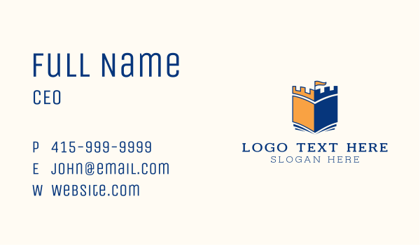 Castle Tower Book Business Card Design Image Preview