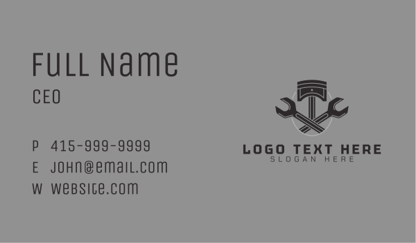 Mechanic Piston Wrench Business Card Design Image Preview