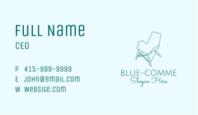 Blue Furniture Chair  Business Card Image Preview