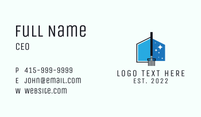 Blue House Cleaner Business Card Image Preview