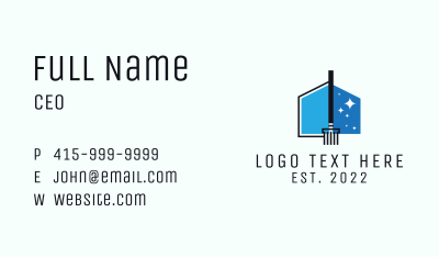 Blue House Cleaner Business Card