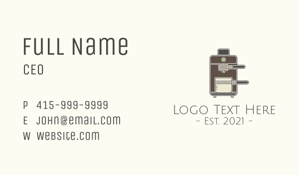 Coffee Maker Machine Business Card Design Image Preview