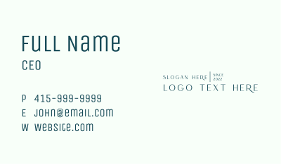 Green Business Wordmark Business Card Image Preview