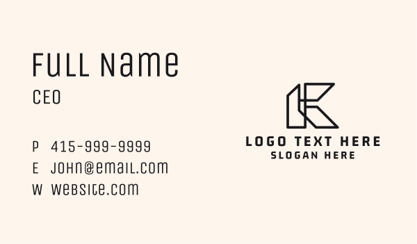 Property Builder Letter K Business Card Design Image Preview
