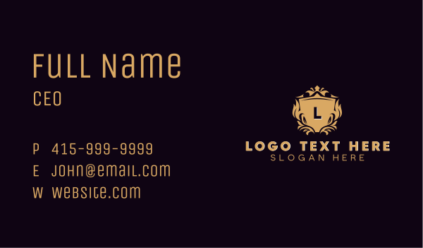 High End Academy Shield  Business Card Design Image Preview