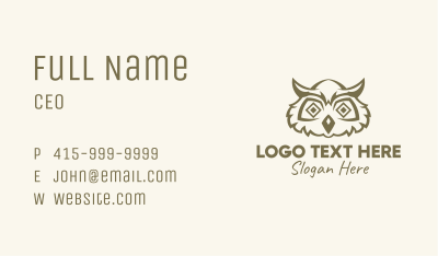 Wild Owl Bird Business Card Image Preview