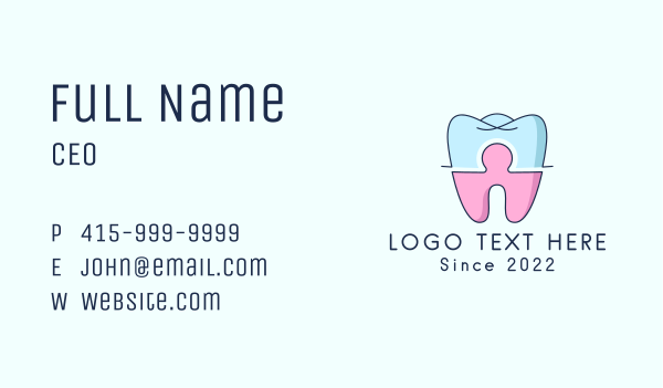 Healthcare Tooth Puzzle Business Card Design Image Preview