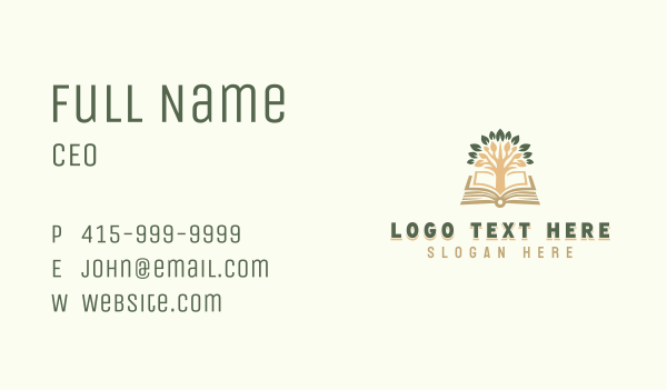 Book Tree Author Business Card Design Image Preview