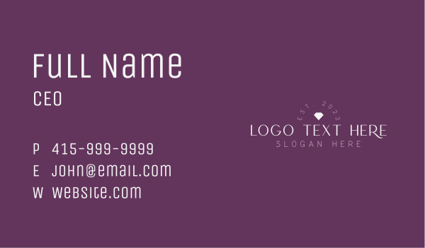 Diamond Jewelry Wordmark Business Card Design Image Preview