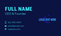 Neon Moon Star Wordmark Business Card Image Preview