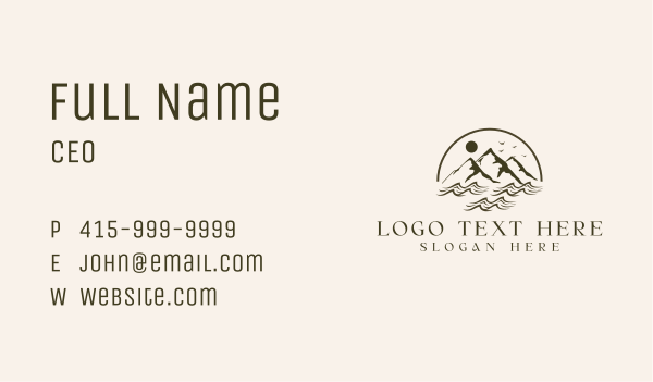 Mountain River Exploration Business Card Design Image Preview