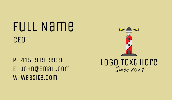 Wine Bottle Lighthouse Business Card Design Image Preview