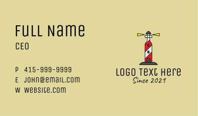 Wine Bottle Lighthouse Business Card Image Preview