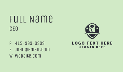 Kettlebell Shield Letter  Business Card Image Preview