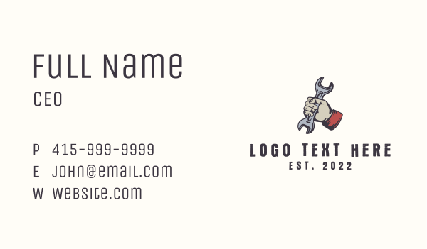 Wrench Repairman Tool Business Card Design Image Preview