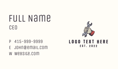 Wrench Repairman Tool Business Card Image Preview