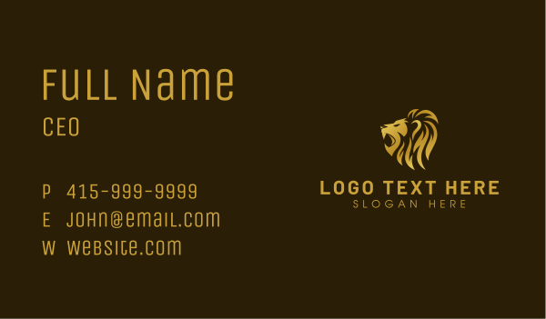 Wild Lion Luxury  Business Card Design Image Preview