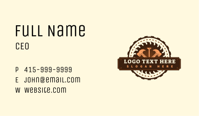 Hammer Builder Sawmill Business Card Image Preview