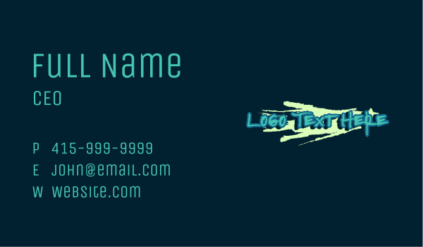 Freestyle Graffiti Wordmark Business Card Design Image Preview