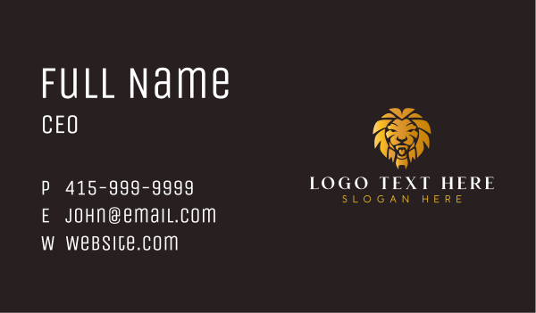 Golden Luxury Lion Business Card Design Image Preview