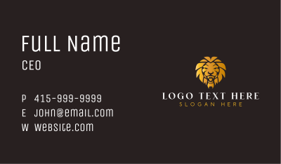 Golden Luxury Lion Business Card Image Preview