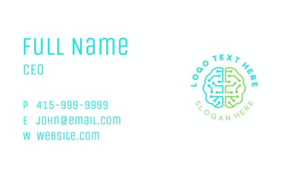 Brain Network Circuit Business Card Design Image Preview