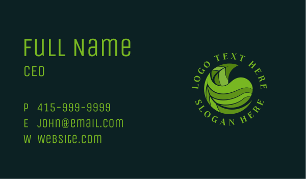 Herbal Organic Leaf Business Card Design Image Preview