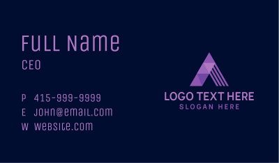 Geometric Arc Letter A Business Card Image Preview