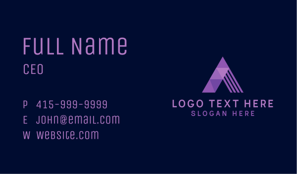 Geometric Arc Letter A Business Card Design Image Preview