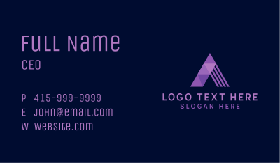 Geometric Arc Letter A Business Card Image Preview