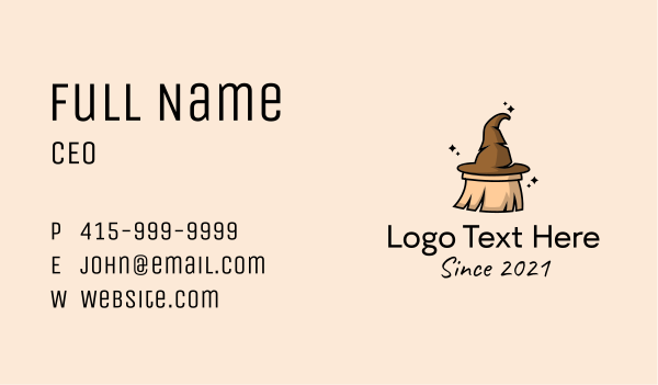 Witch Hat Broom  Business Card Design Image Preview