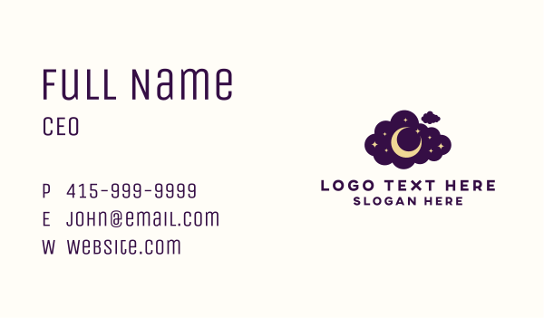 Star Moon Cloud Business Card Design Image Preview