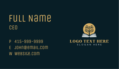 Literature Tree Book Business Card Image Preview