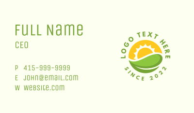 Sun Leaf Eco Farm Business Card Image Preview