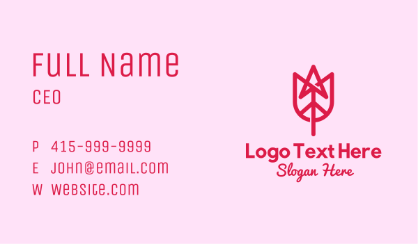 Pink Tulip Arrow Business Card Design Image Preview