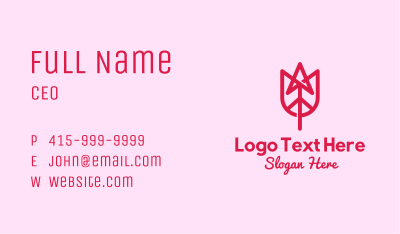 Pink Tulip Arrow Business Card Image Preview