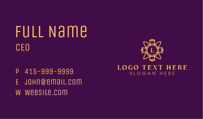Gold Flower Ornament Letter Business Card Image Preview
