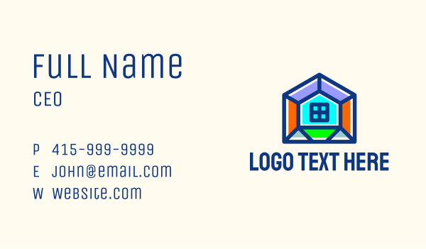 Multicolor Home Builder  Business Card Design Image Preview