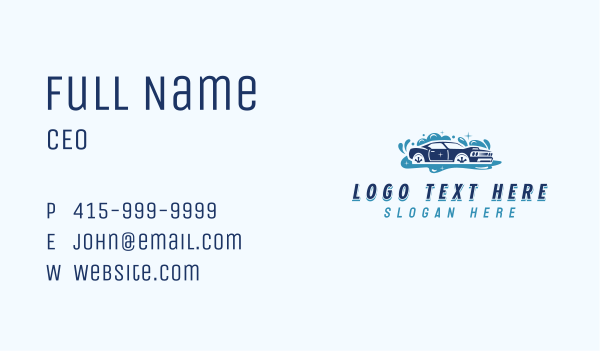 Auto Wash Cleaning Business Card Design Image Preview