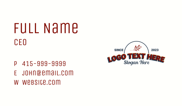 Generic Leaf Banner Wordmark Business Card Design Image Preview